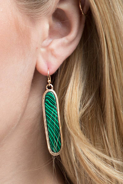Urbanista - Metal Bar Earring with Stone