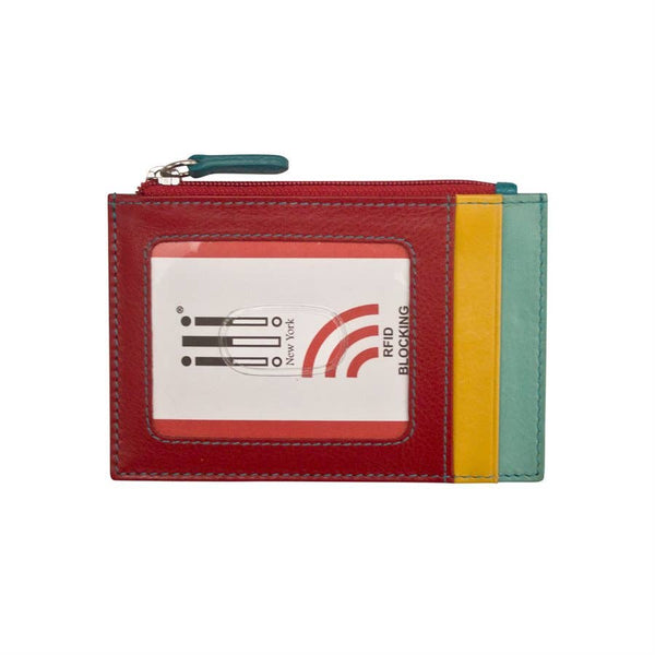 ili New York - 7416 Leather CC-ID Holder with Zip Pocket