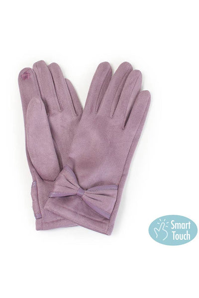 Hana - Ribbon Trim Winter Gloves: Taupe