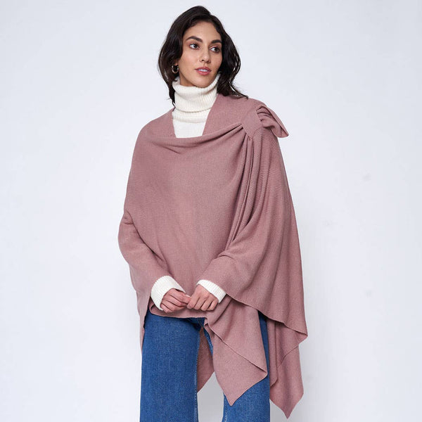 Fashion City - Solid Ruana with Shoulder Strap