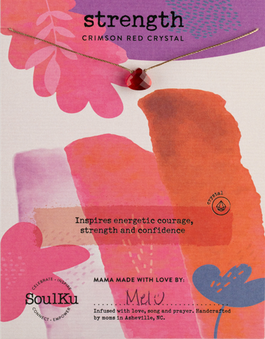 SoulKu - Crimson Red Crystal Soul Shine Necklace for Strength