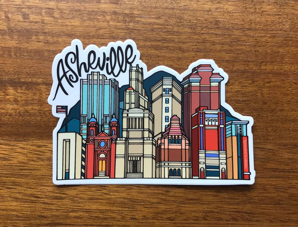 Sprouted Scribbles - Asheville Sticker | City Buildings | Waterproof Vinyl Decal