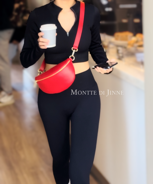 MONTTE DI JINNE - Italian Genuine Leather Crossbody Bum Bag-Small