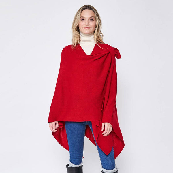 Fashion City - Solid Ruana with Shoulder Strap