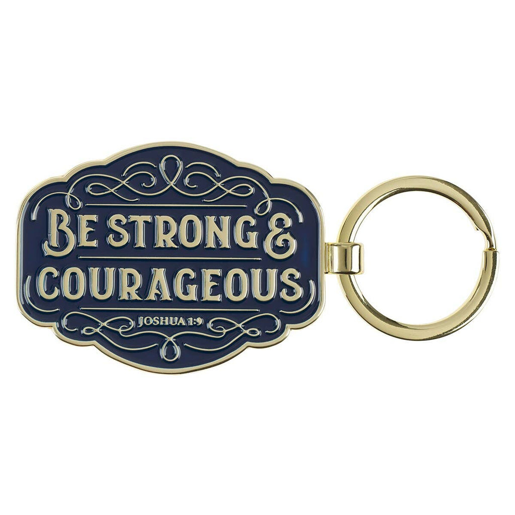 Christian Art Gifts - Keychain Be Strong & Courageous Josh. 1:9