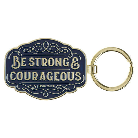 Christian Art Gifts - Keychain Be Strong & Courageous Josh. 1:9