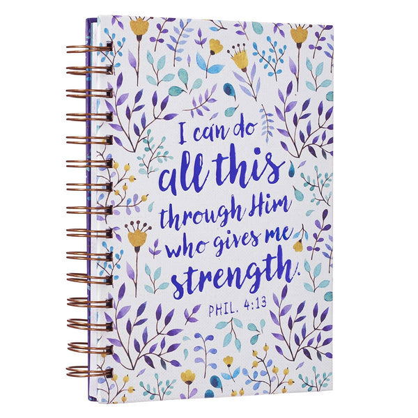 Christian Art Gifts - I Can Do All This Large Wirebound Hardcover Journal - Philip