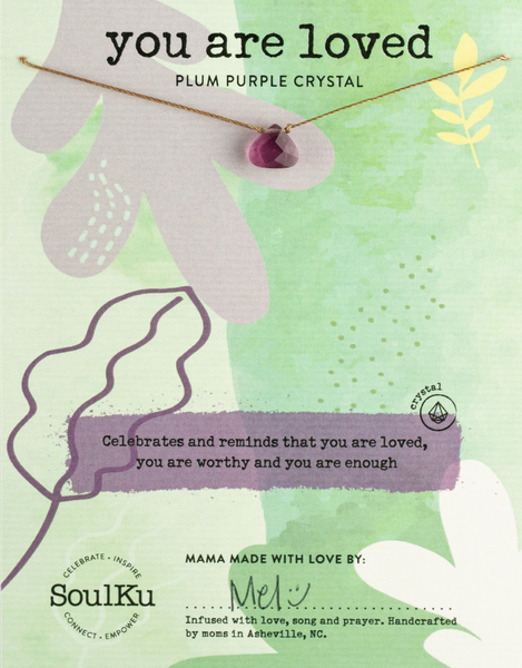 SoulKu - Plum Purple Crystal Soul Shine Necklace You Are Loved