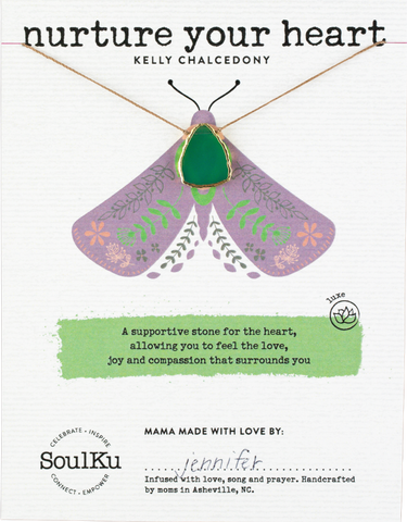 SoulKu - Kelly Chalcedony Alchemy Necklace for Nurture Your Heart