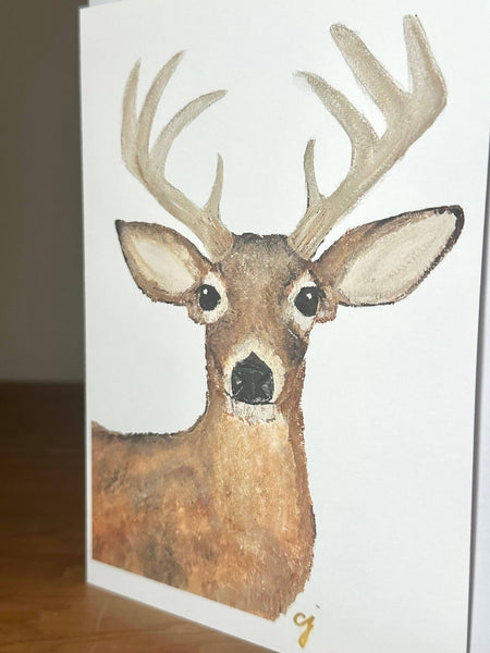 claire jordan - Buck Greeting Card | 5x7 Blank Card | Woodland Animal