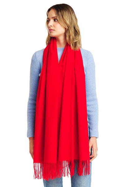 Hana - Soft Cashmere Solid Color Scarf: Blue