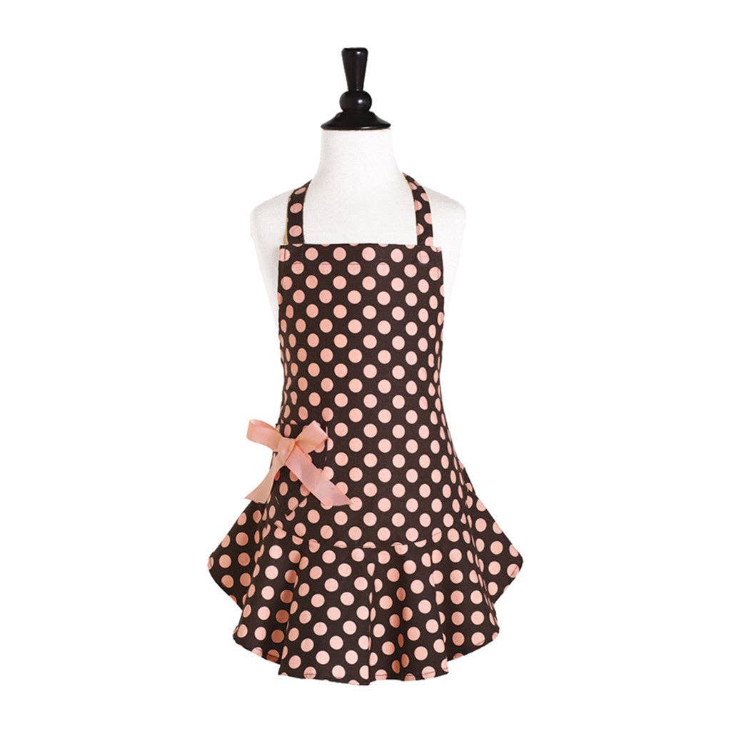 Jessie Steele - Brown and Pink Polka Dot Child's Josephine Apron