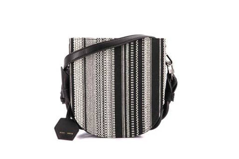Pixie Mood - Tinsley - Recycled Vegan Bag - Black & White Woven: OS / Black & White Woven