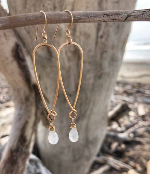 Quinn Sharp Jewelry Designs - Long Inverted Teardrop With Moonstone