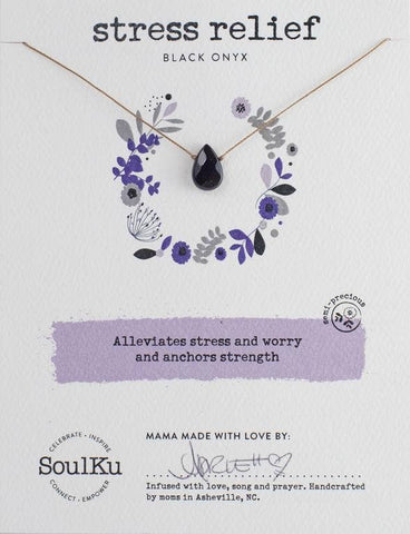 SoulKu - Blk Onyx Soul-Full of Light Necklace Stress Relief - SFOL16