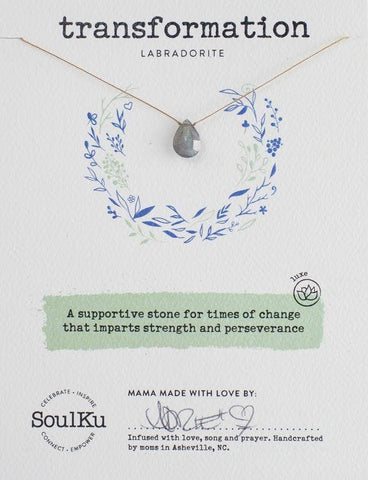 SoulKu - Labradorite Luxe Necklace for Transformation - OLOVE04
