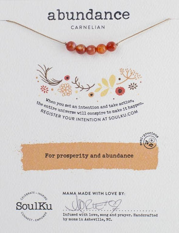 SoulKu - Carnelian Intention Necklace for Abundance - IN02