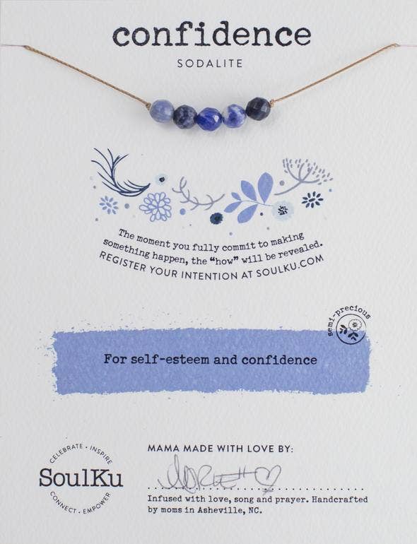 SoulKu - Sodalite Intention Necklace for Confidence - IN03