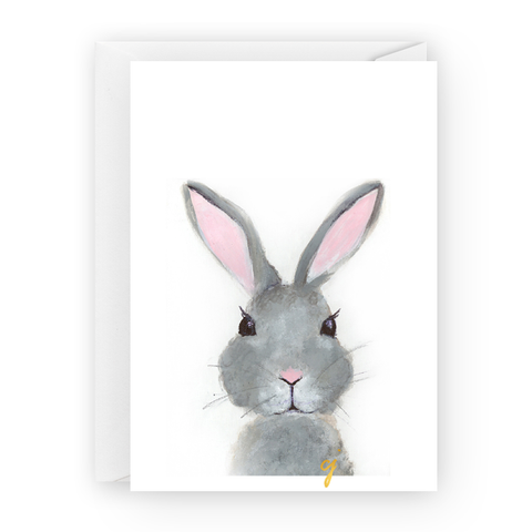 claire jordan designs - 5x7 Bunny animal easter Greeting Card art stationery