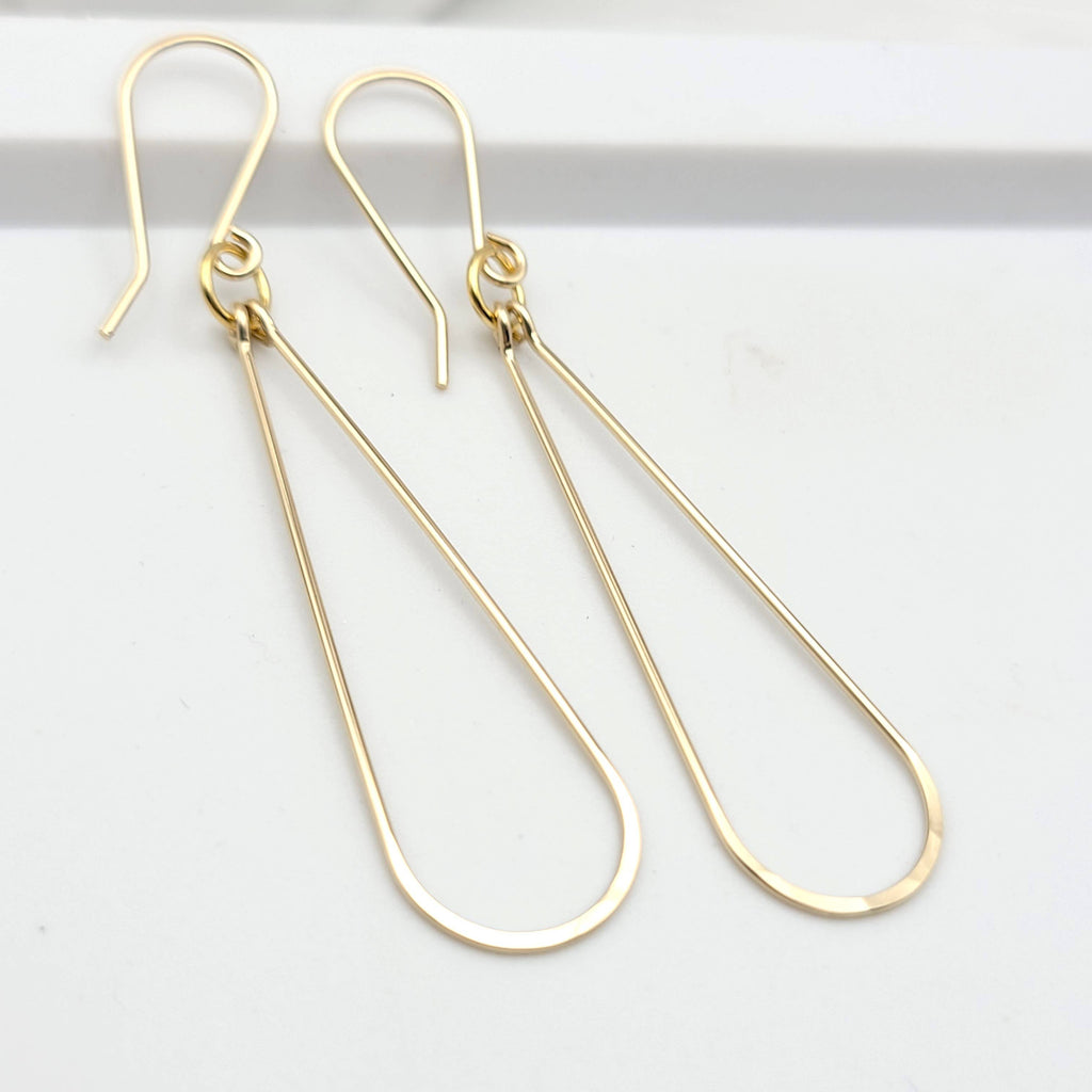 Bijou by SAM - Long Gold Hoops - Handmade Earrings