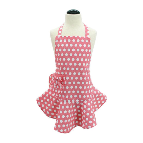 Jessie Steele - Geranium Pink and White Polka Dot Child's Josephine Apron
