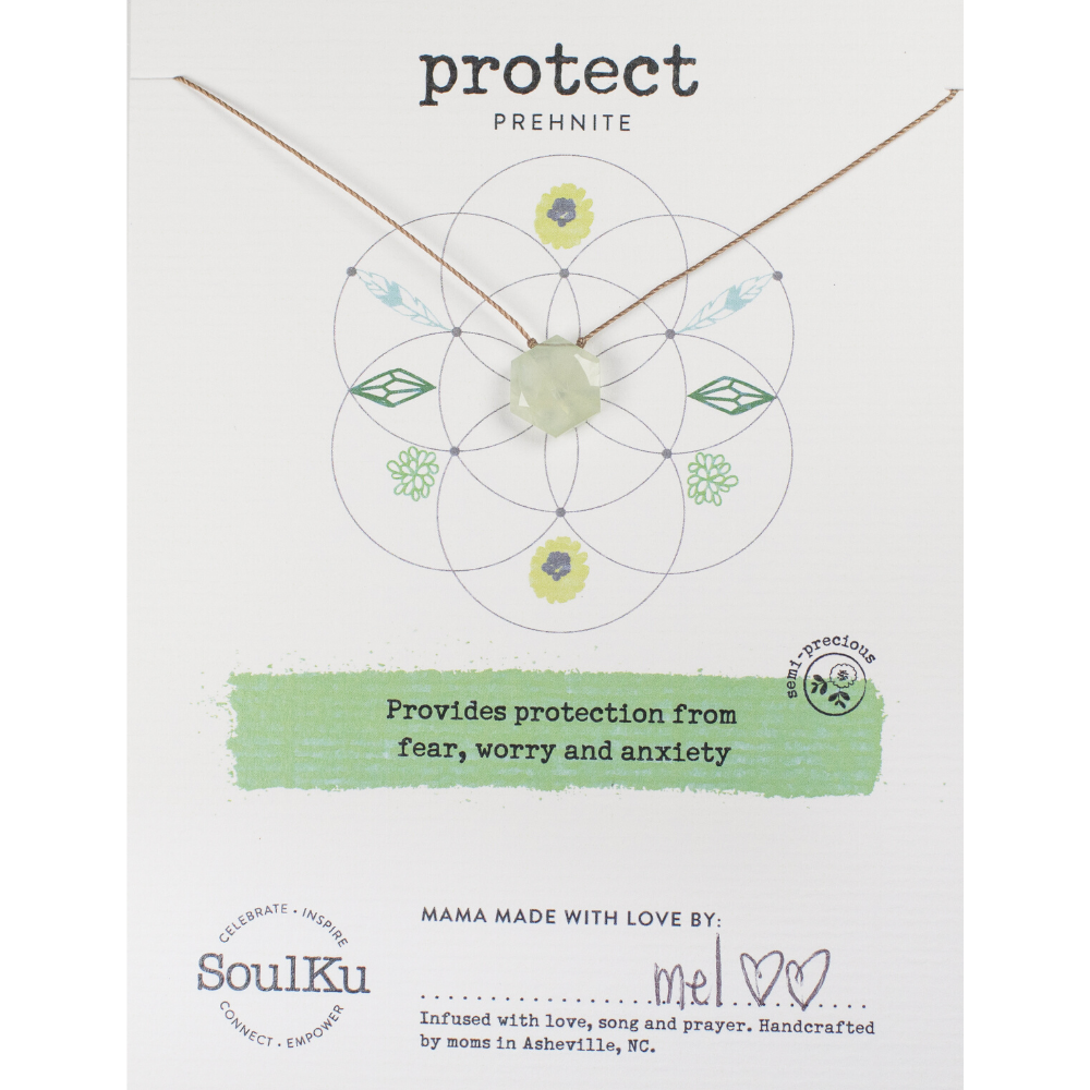 SoulKu - Prehnite Sacred Geometry Necklace to Protect - SCRD06