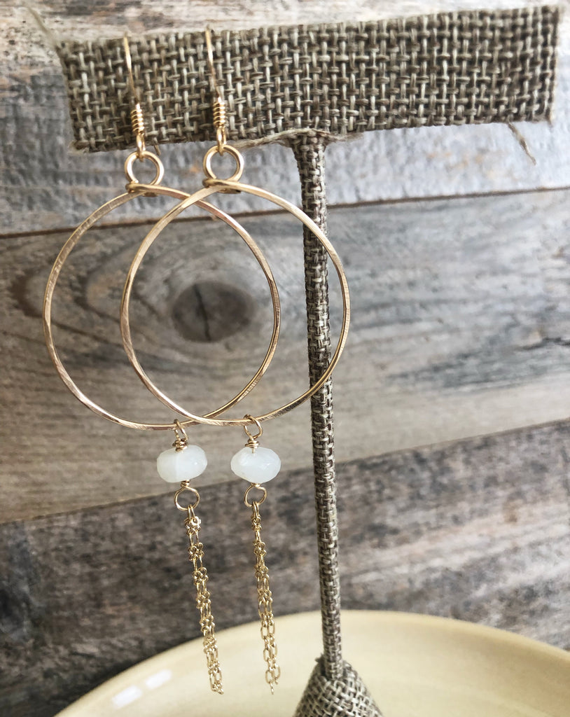 Quinn Sharp Jewelry Designs - Gold Circle Hoops with Gemstone Rondelle –  Dolce Vita Asheville