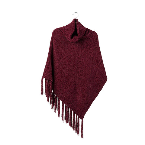 DM Merchandising - Britt's Knits Beyond Soft Cowl Neck Poncho Open Stock: Wine