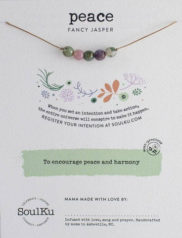SoulKu - Fancy Jasper Intention Necklace for Peace - IN11