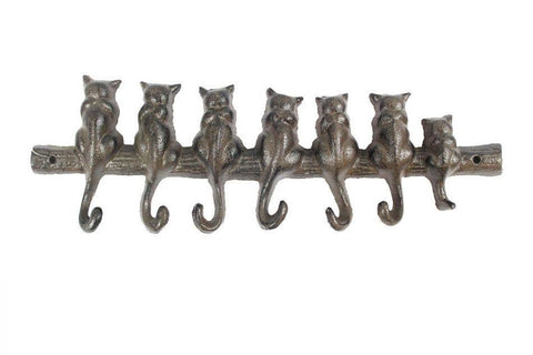 Cat Wall Hooks Cast Iron  13"