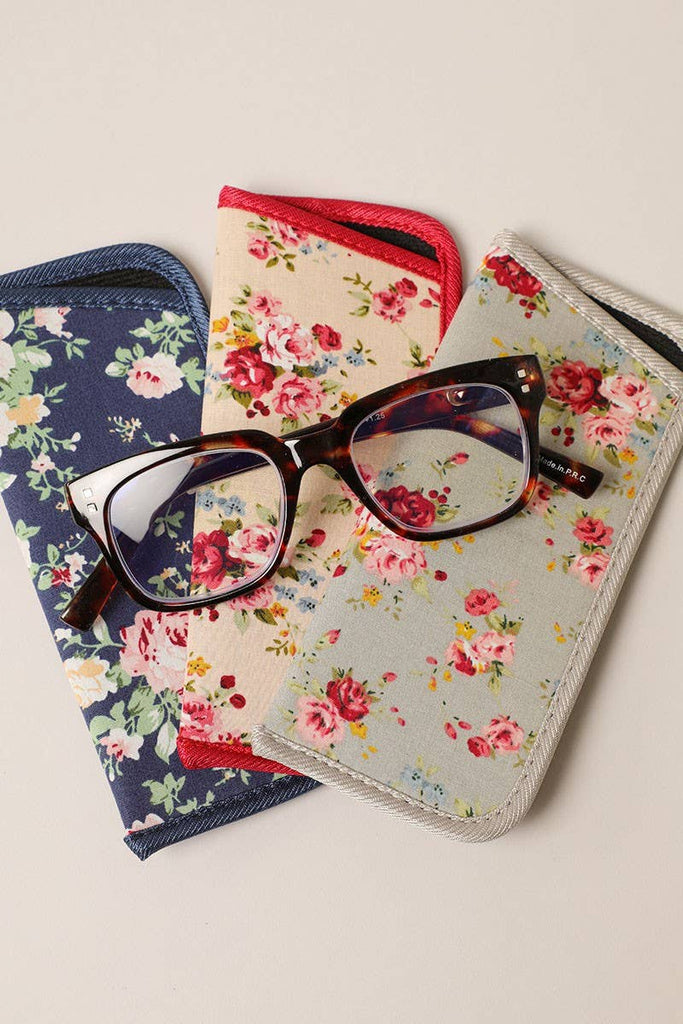 Fashion City - Flower Print Glasses Pouch Eyewear Sleeves: One Size / 12 ASSORTED COLOR