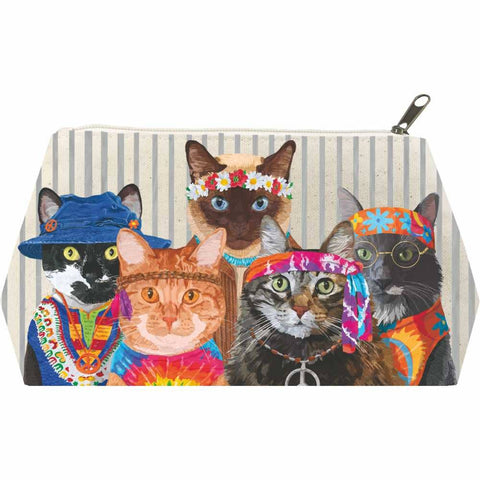 Paperproducts Design - CANVAS COSMETIC BAG (LG)- GROOVY CATS