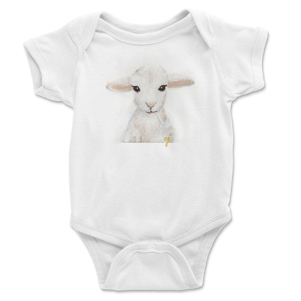 claire jordan designs - Lamb animal baby clothing onesie (unisex)