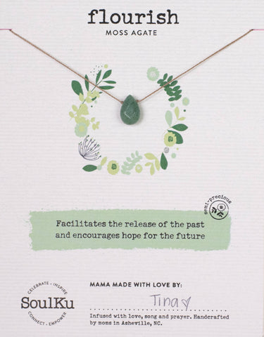SoulKu - Moss Agate Soul-Full of Light Necklace for Flourish - SFOL33