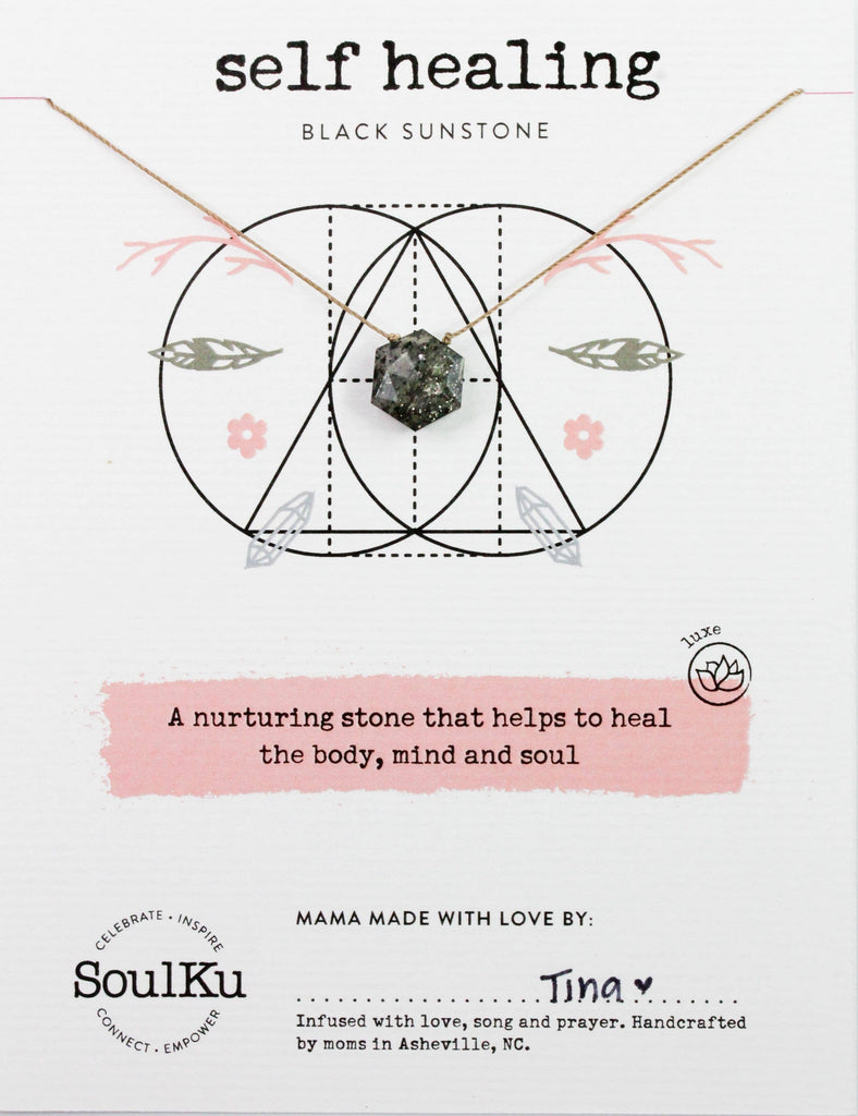 SoulKu - *Wholesale Exclusive* Black Sunstone Sacred Necklace SCRD08