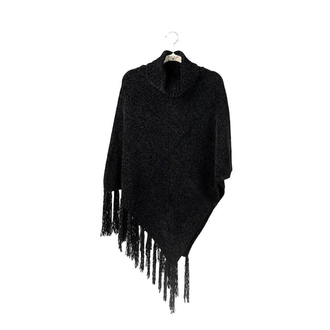 DM Merchandising - Britt's Knits Beyond Soft Cowl Neck Poncho Open Stock: Black