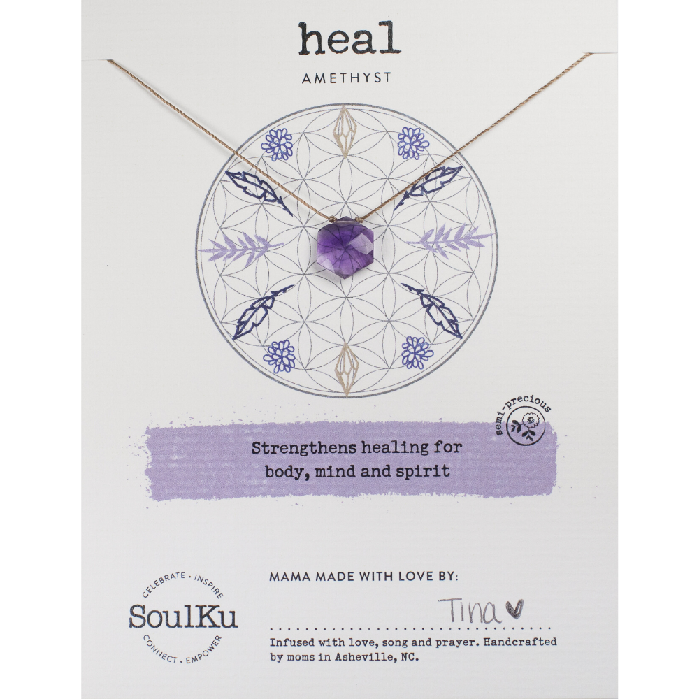 SoulKu - Amethyst Sacred Geometry Necklace to Heal - SCRD02