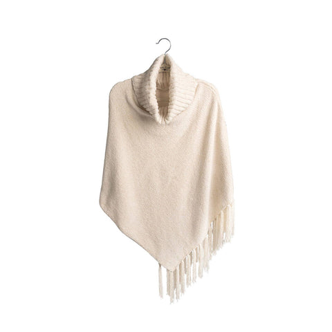 DM Merchandising - Britt's Knits Beyond Soft Cowl Neck Poncho Open Stock: Oat