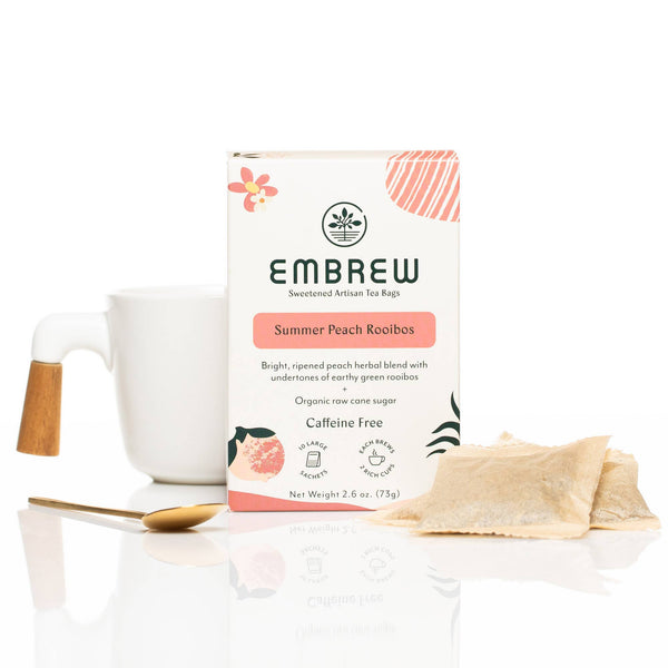 Embrew Tea - Summer Peach Rooibos Sweetened Herbal Tea bags
