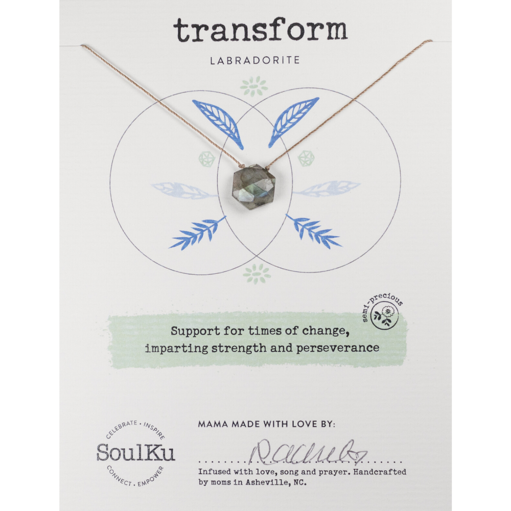 SoulKu - Labradorite Sacred Geometry Necklace to Transform - SCRD05