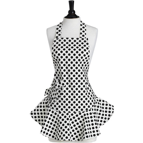 Jessie Steele - Cream and Black Polka Dot Josephine Apron