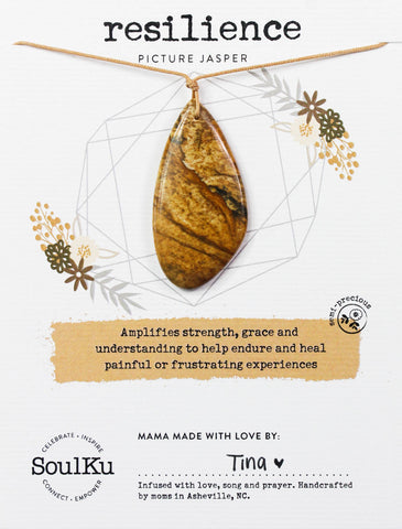 SoulKu - Picture Jasper Touchstone Necklace for Resilience - TCH07