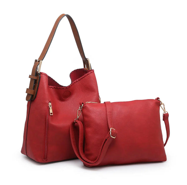 2-in-1 Hobo Bag w/Dual Zip Compartments